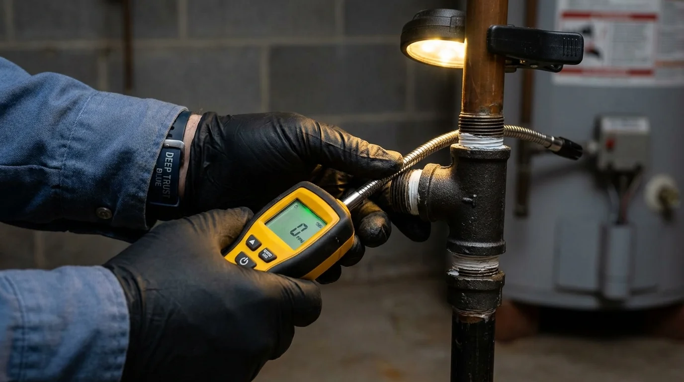 Gas leak detection with electronic sniffer by Johns Plumbing LLC in Mabton