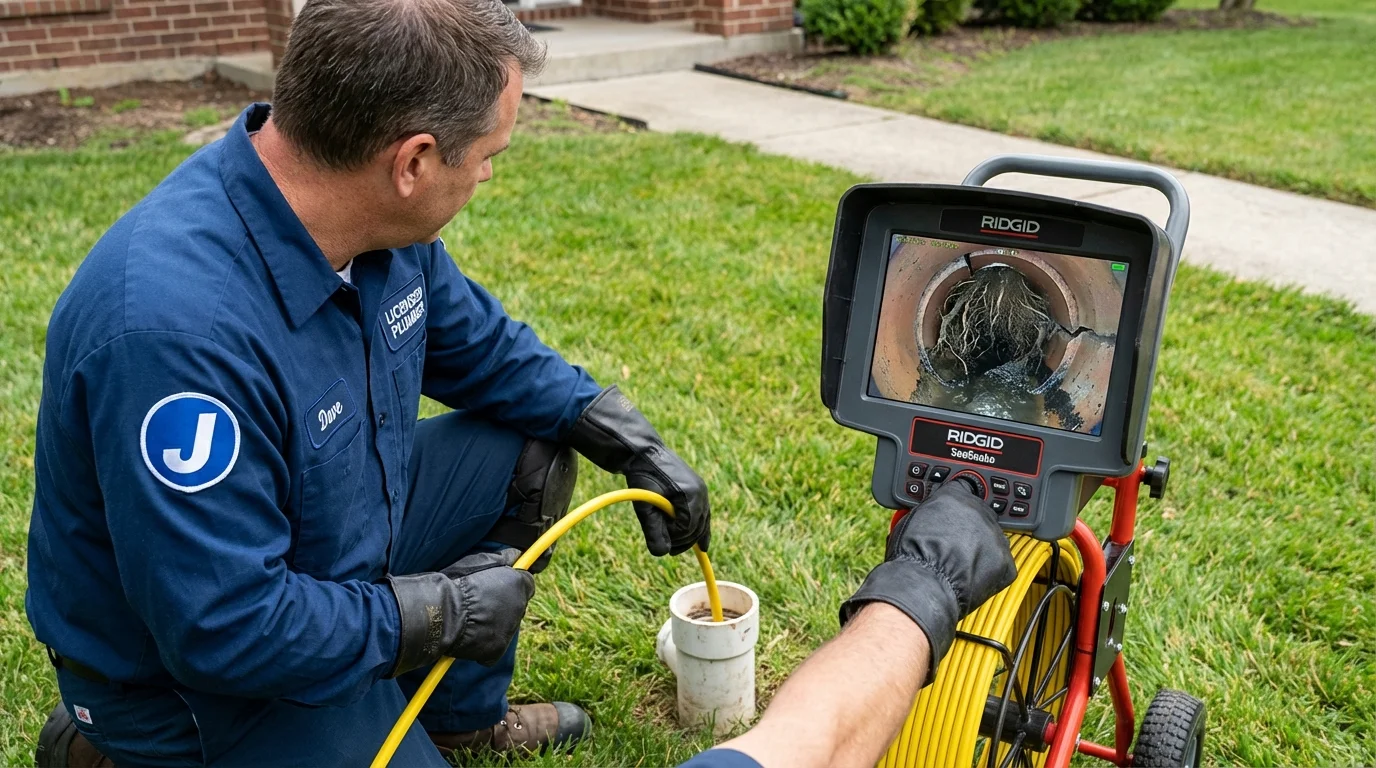 Sewer camera inspection being performed by Johns Plumbing LLC in Mabton